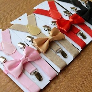 Little boys bow tie and suspenders